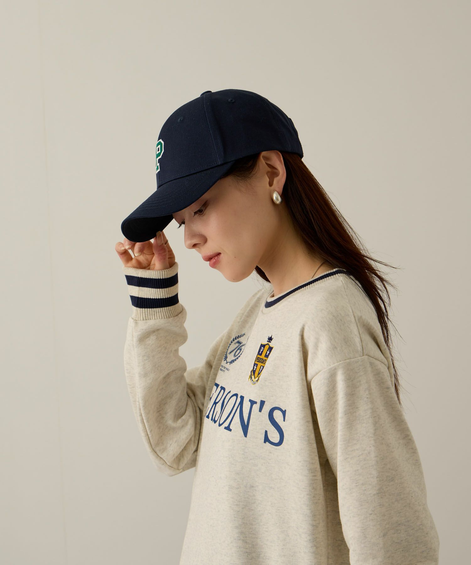 PERSON'S  別注デザイン カレッジロゴ＆ワッペン刺繍コットンキャップ レディース商品画像-13