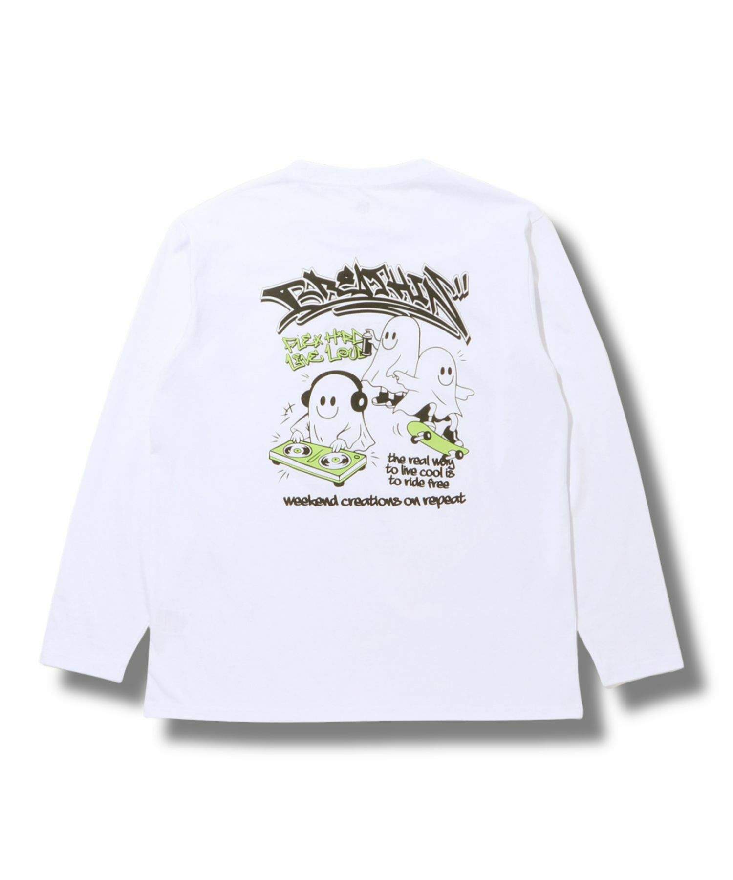 T-GRAPHICS  ストリートゴースト長袖Tシャツ メンズ商品サムネイル-1