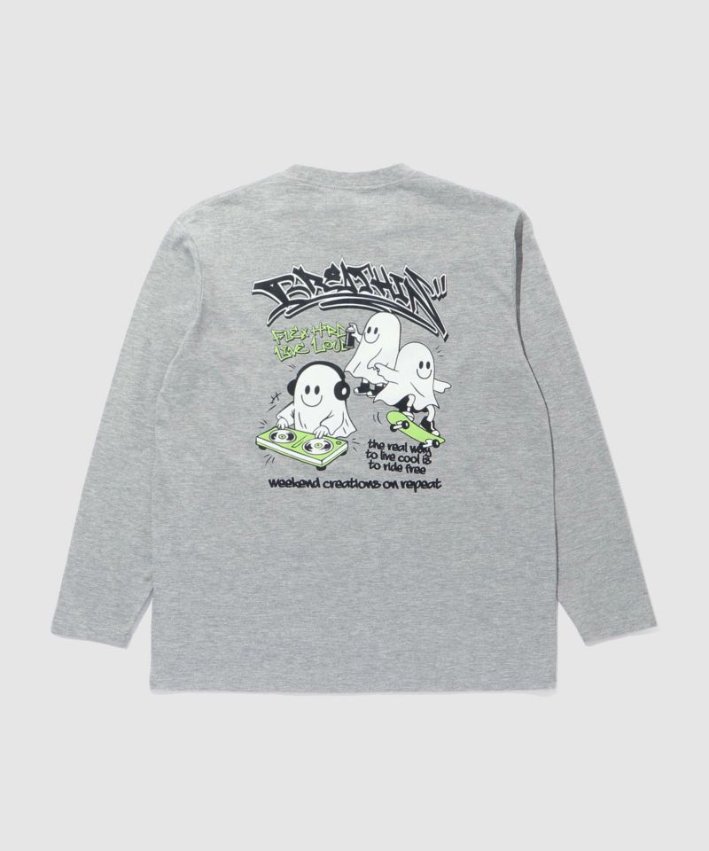 T-GRAPHICS  ストリートゴースト長袖Tシャツ メンズ商品画像-2