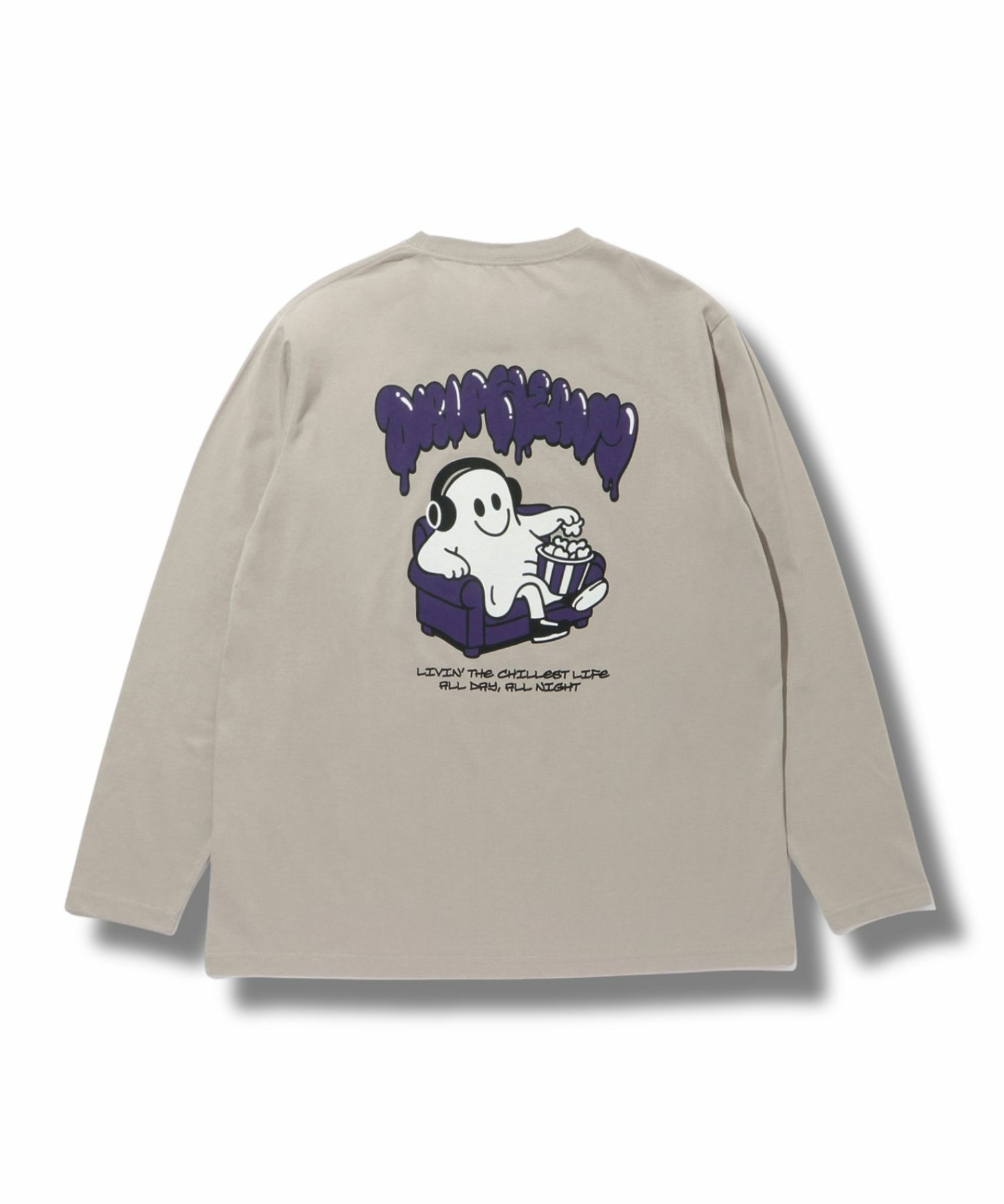 T-GRAPHICS ストリートゴースト長袖Tシャツ メンズ