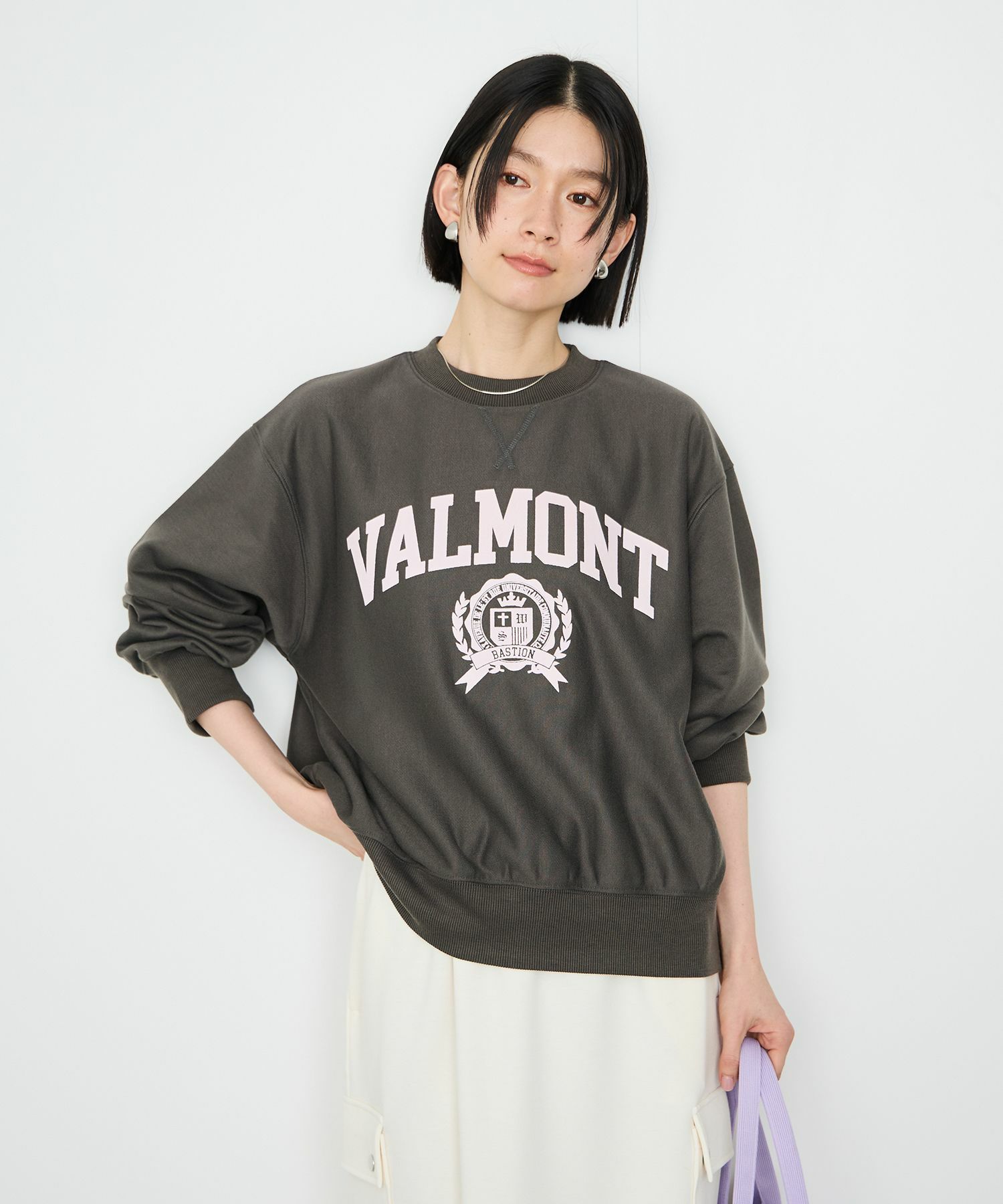 Idnes VALMONT カレッジロゴビッグシルエットスウェット レディース
