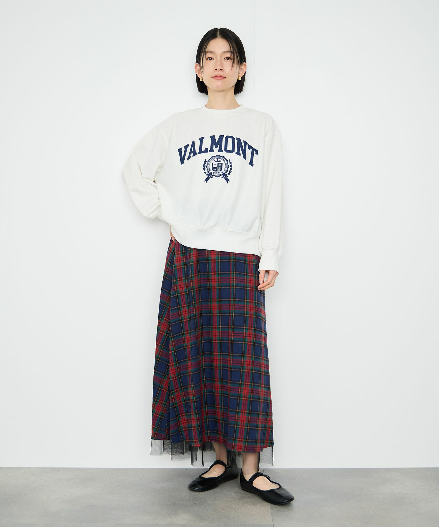 Idnes VALMONT カレッジロゴビッグシルエットスウェット レディース