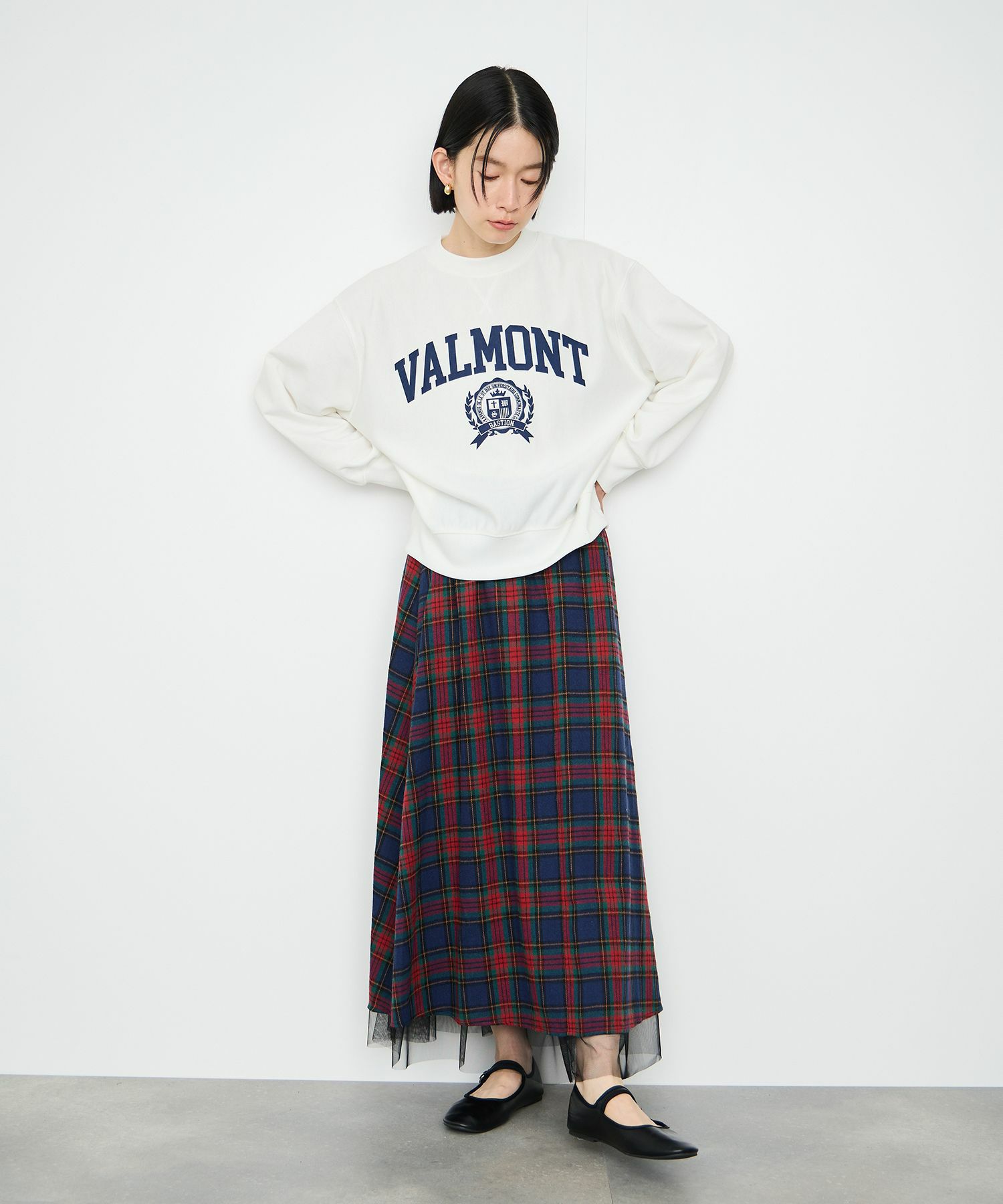 Idnes VALMONT カレッジロゴビッグシルエットスウェット レディース