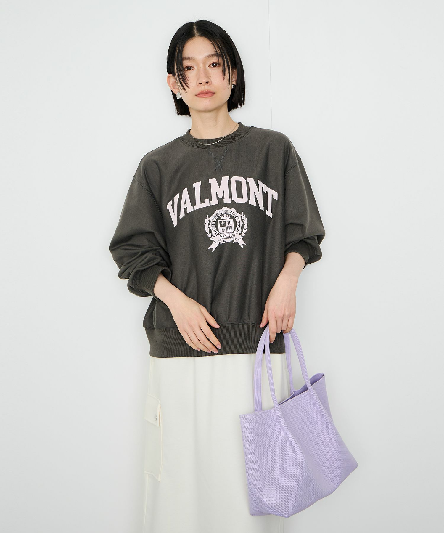 Idnes VALMONT カレッジロゴビッグシルエットスウェット レディース