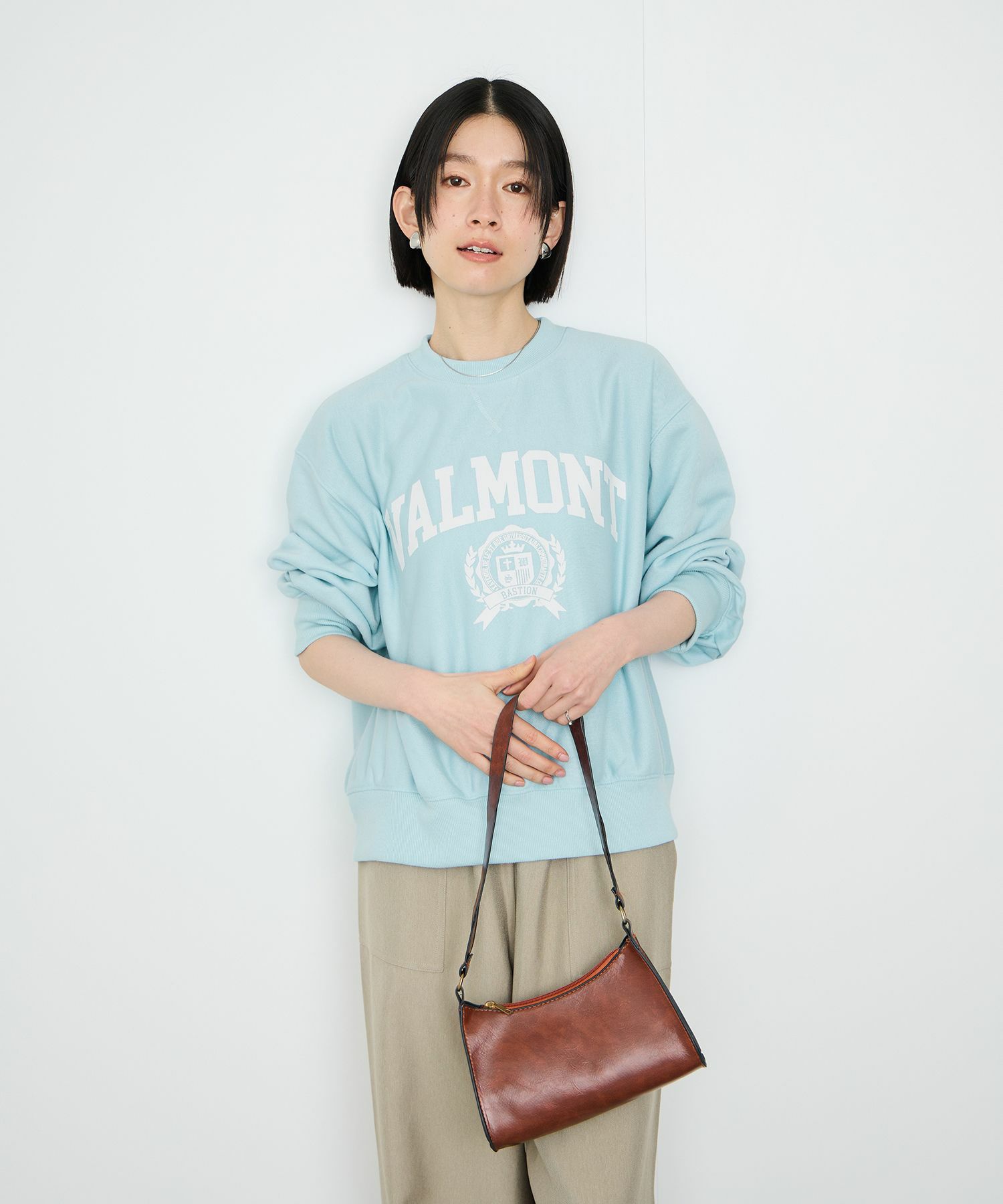 Idnes VALMONT カレッジロゴビッグシルエットスウェット レディース