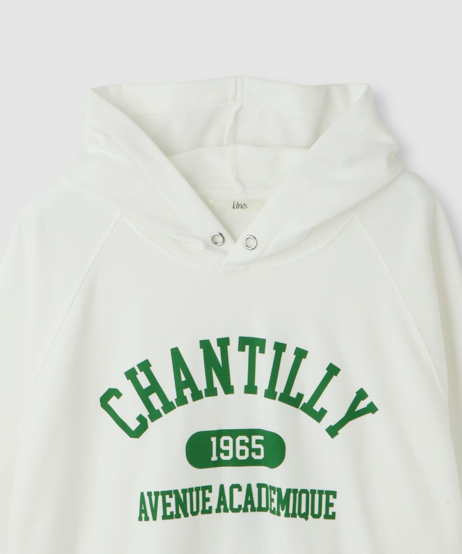 Idnes CHANTILLY カレッジロゴオーバーサイズスウェットパーカー レディース