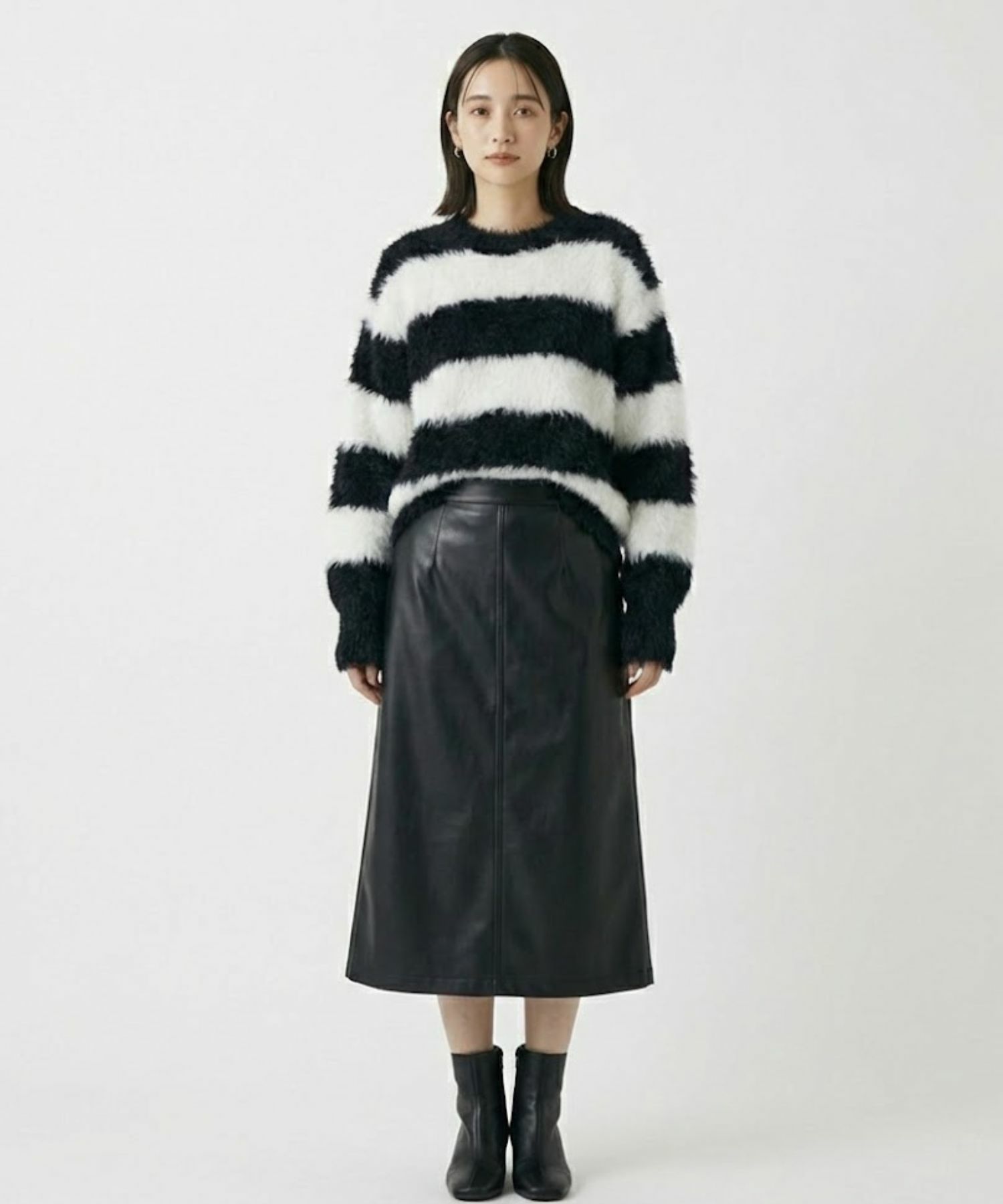 Free Nature シャギークルーネックニット レディース