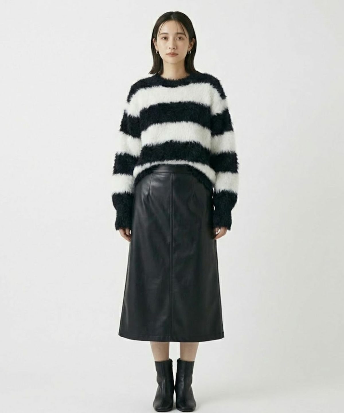 Free Nature シャギークルーネックニット レディース