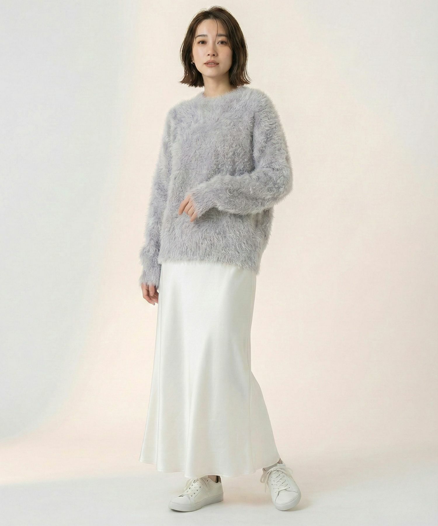 Free Nature シャギークルーネックニット レディース