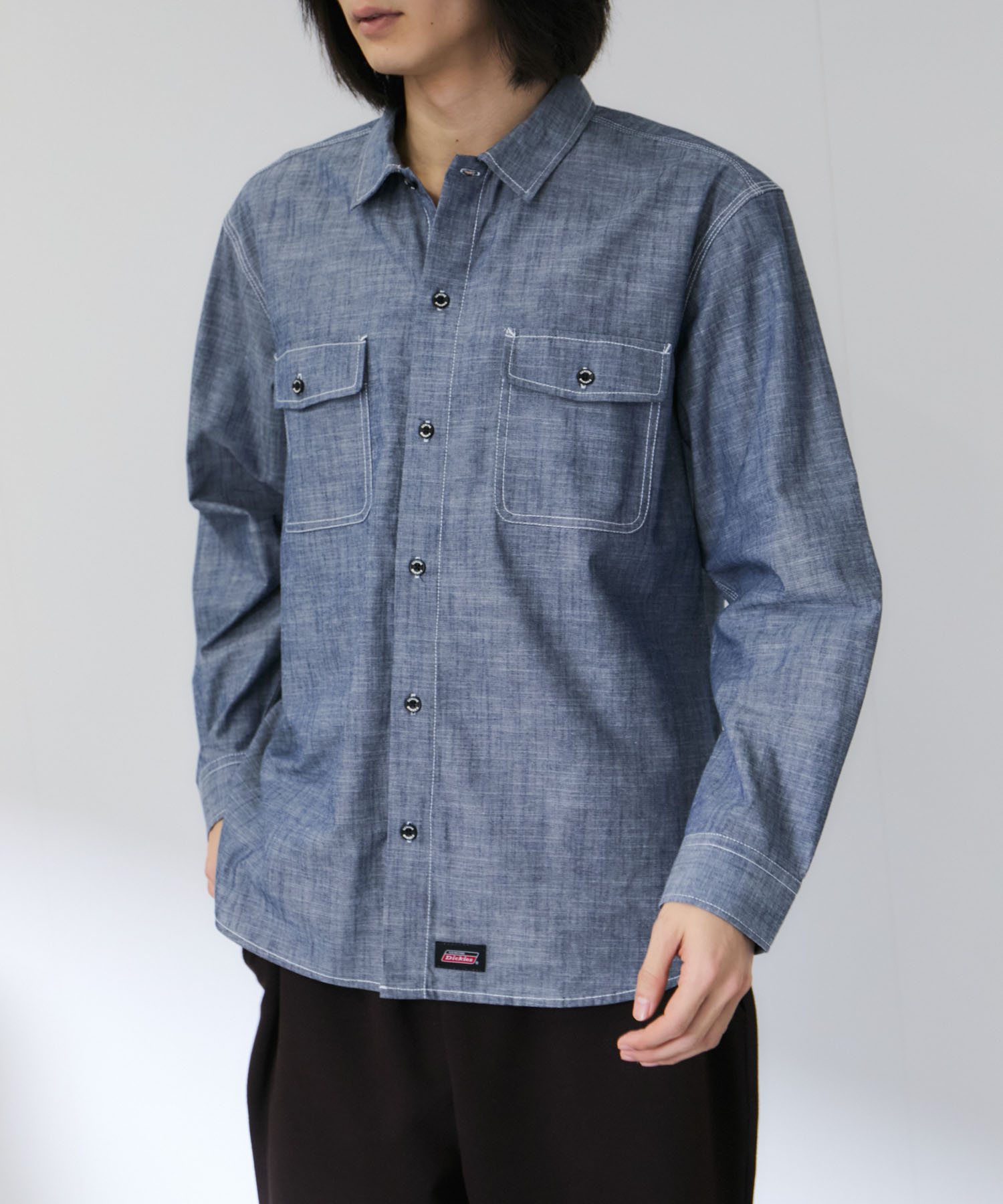 GENUINE Dickies  シャンブレーワークシャツ メンズ商品サムネイル-3