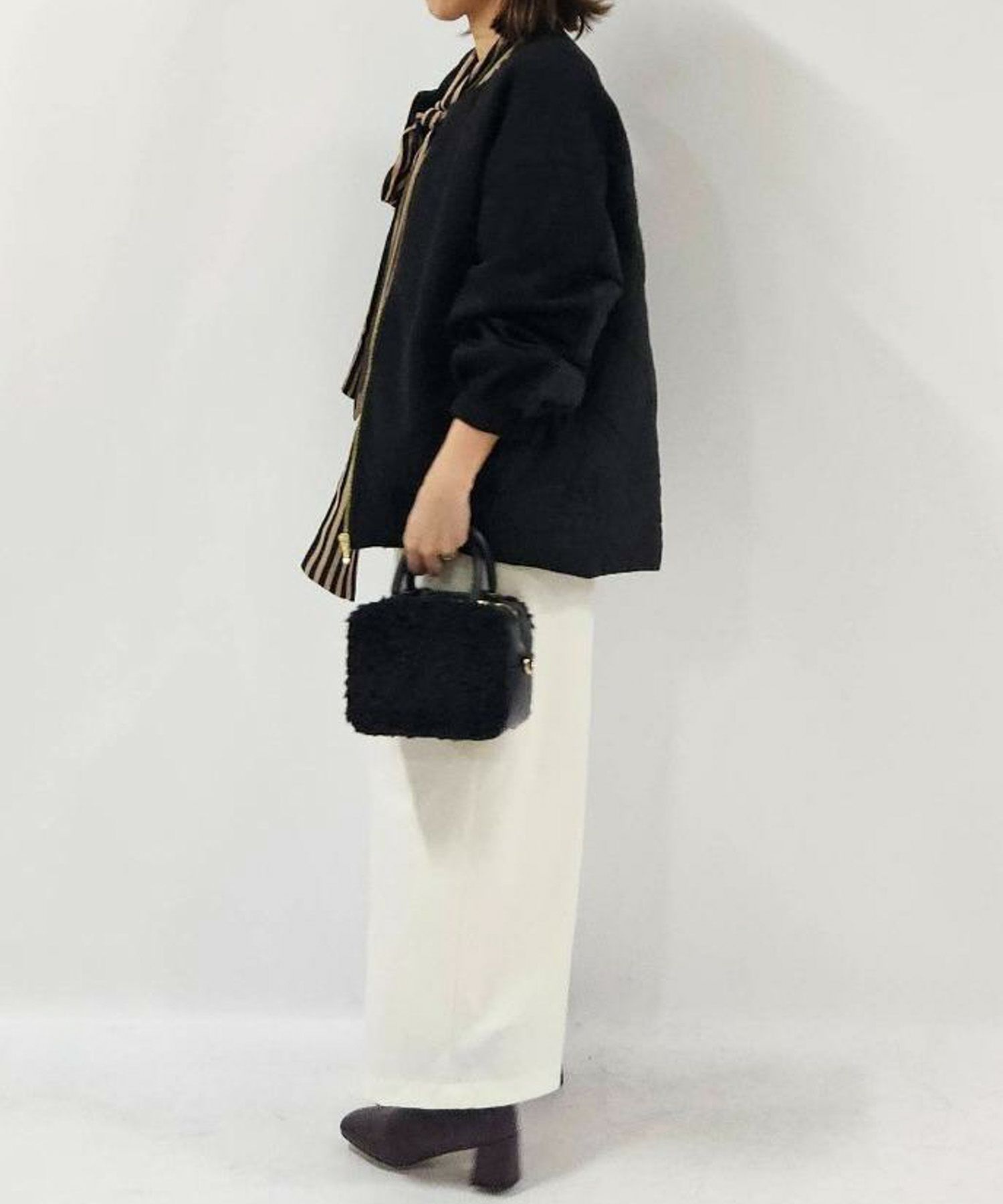  le.coeur blanc ダンボール×キルトノーカラーコクーンブルゾン レディース