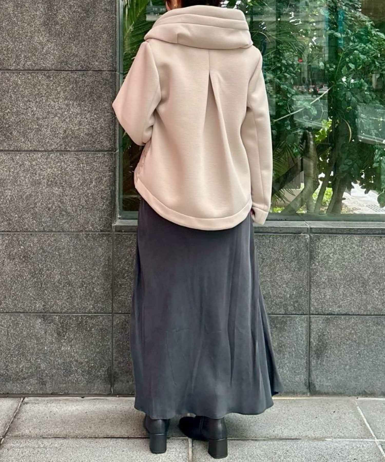 le.coeur blanc カットボンディング×スムースタフタショートブルゾン レディース