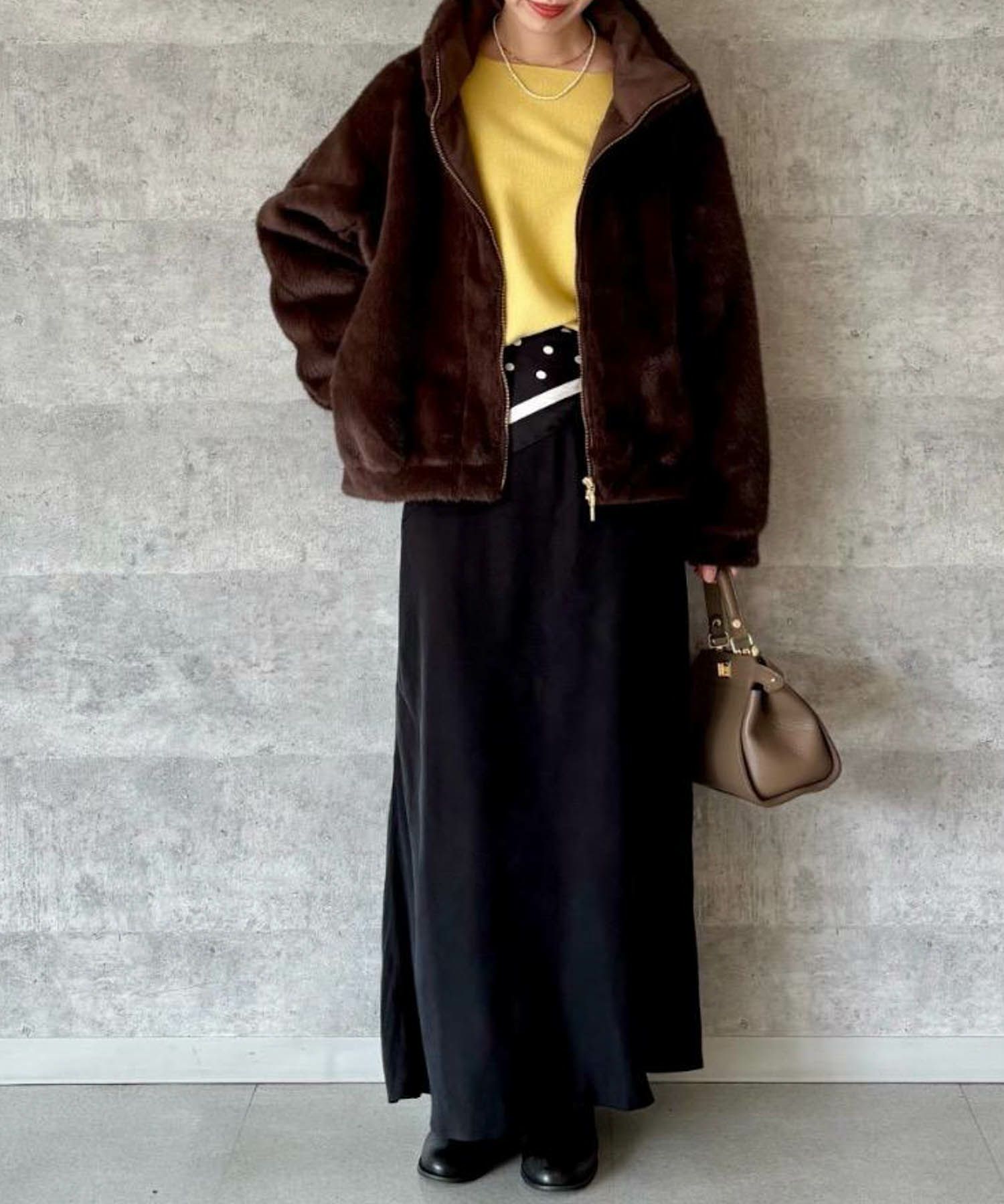 le.coeur blanc  ミンクタッチスタンドカラーファーブルゾン レディース商品サムネイル-1