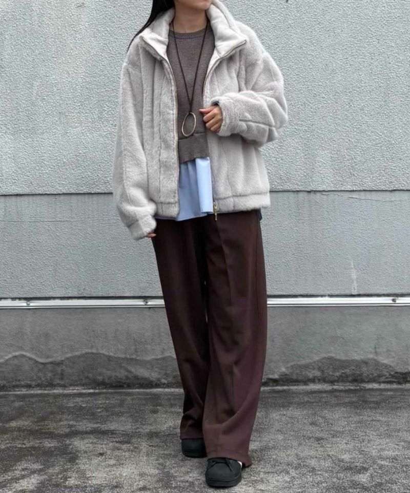 le.coeur blanc  ミンクタッチスタンドカラーファーブルゾン レディース商品画像-2