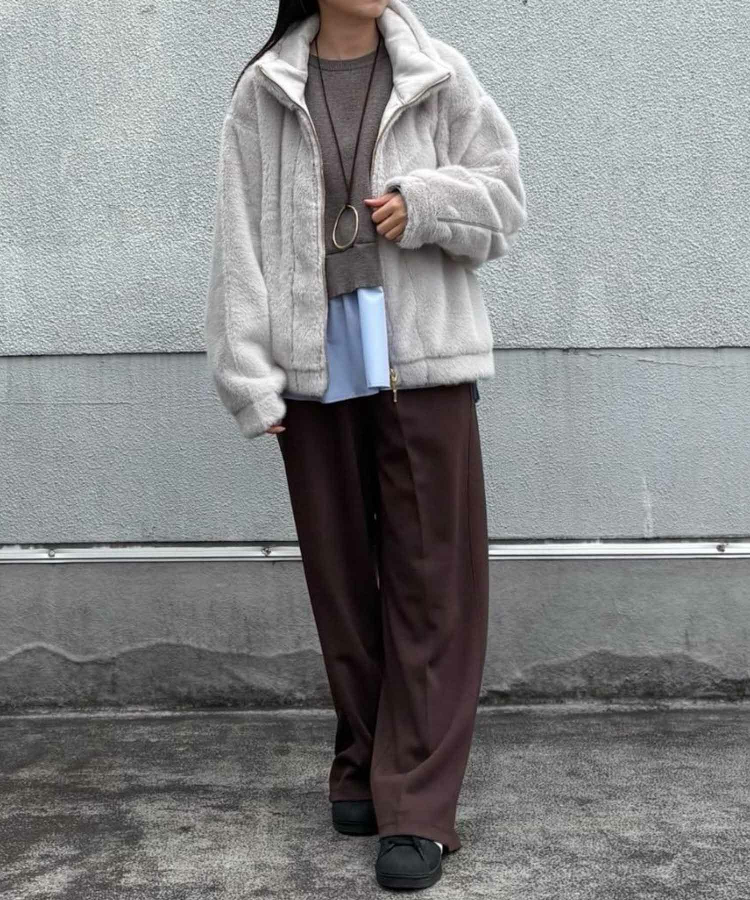 le.coeur blanc  ミンクタッチスタンドカラーファーブルゾン レディース商品サムネイル-2