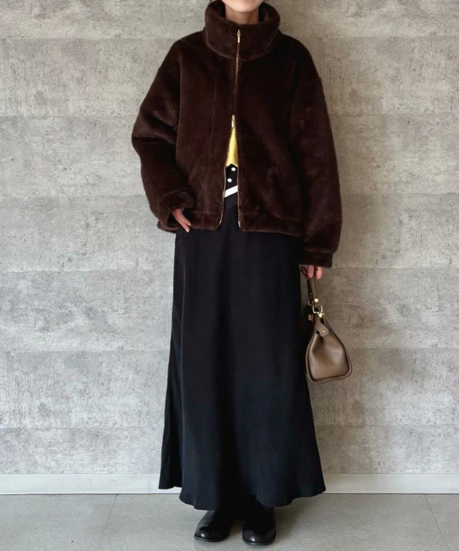 le.coeur blanc  ミンクタッチスタンドカラーファーブルゾン レディース商品画像-3