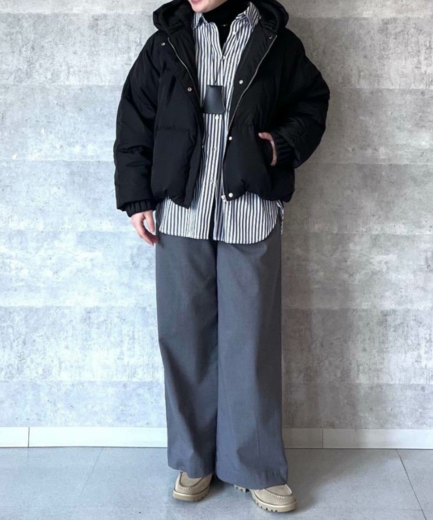 le.coeur blanc  プリーツレイヤードフードショートダウンコート レディース商品サムネイル-1