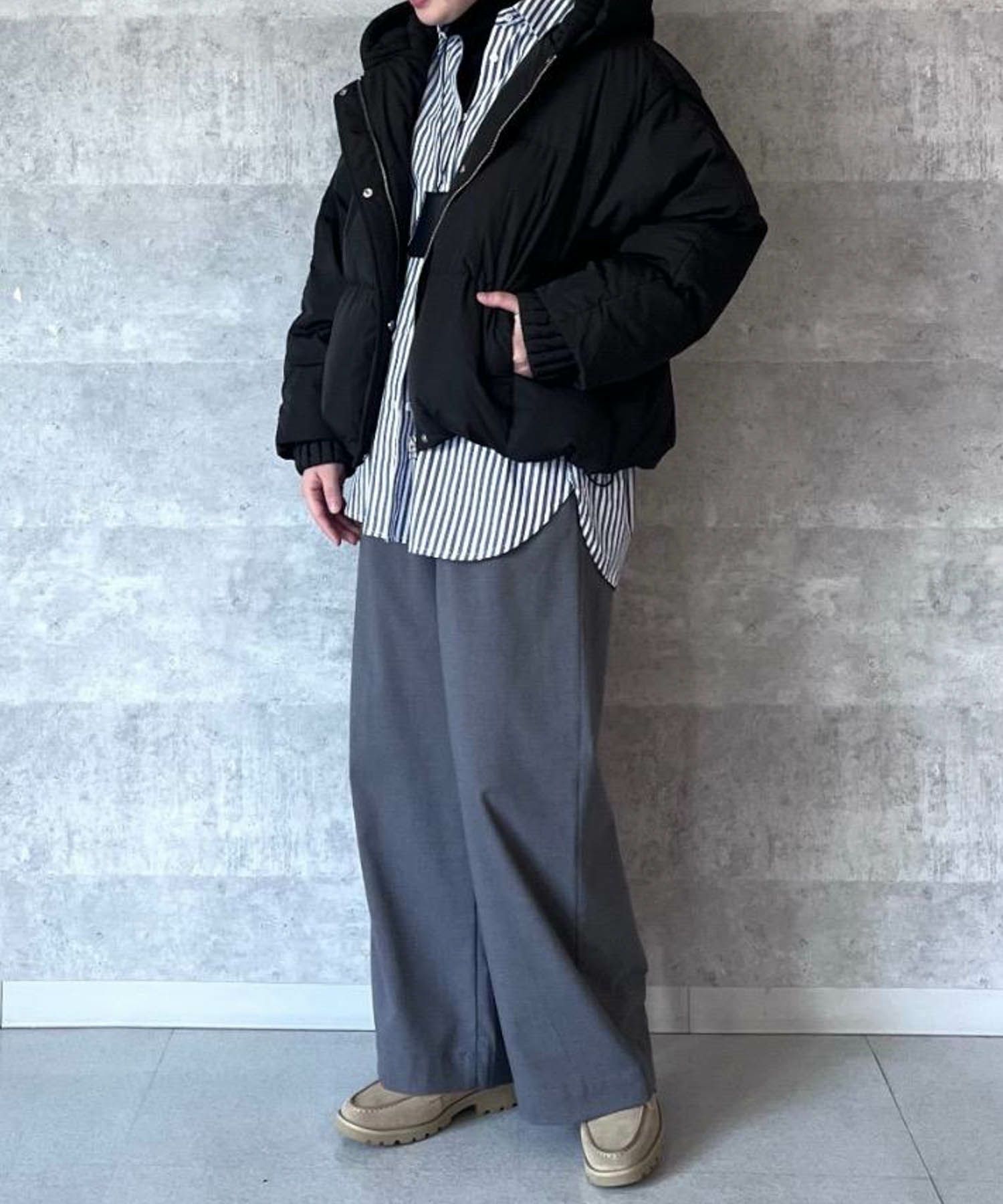 le.coeur blanc  プリーツレイヤードフードショートダウンコート レディース商品サムネイル-2