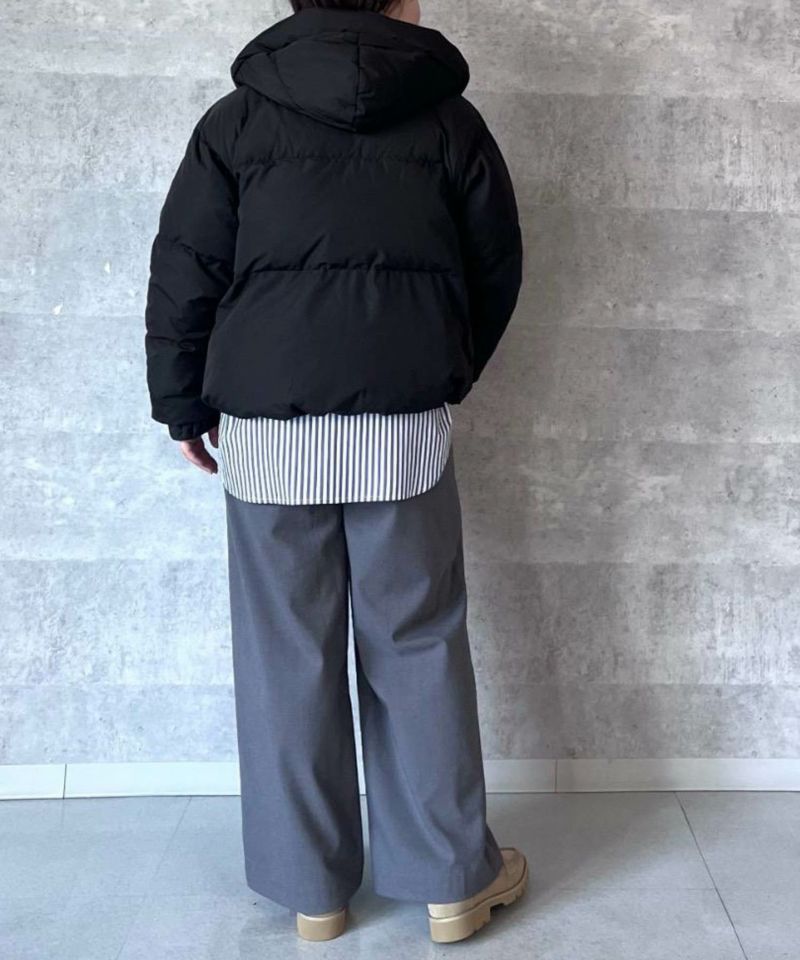 le.coeur blanc  プリーツレイヤードフードショートダウンコート レディース商品画像-3