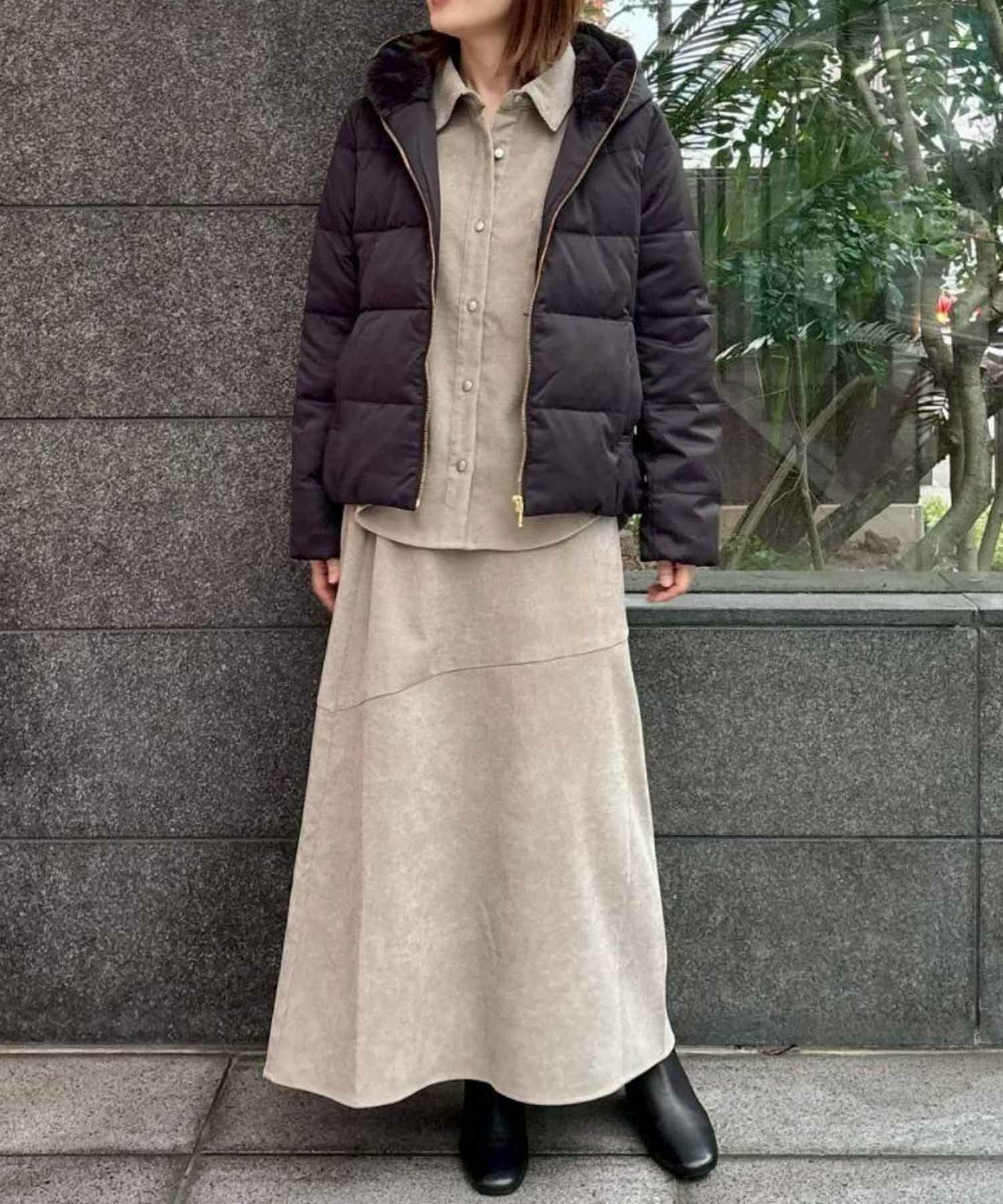 le.coeur blanc  ファーフードショートダウンコート レディース商品サムネイル-2