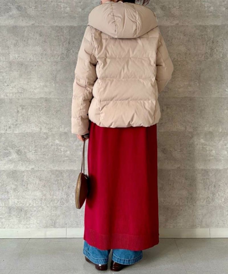 le.coeur blanc  ファーフードショートダウンコート レディース商品画像-5