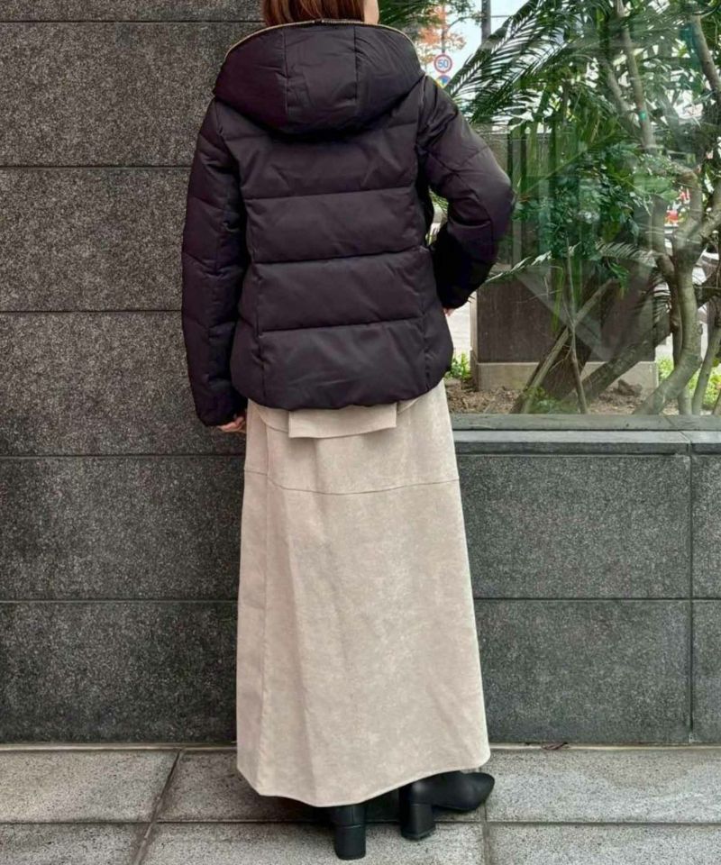 le.coeur blanc  ファーフードショートダウンコート レディース商品画像-8