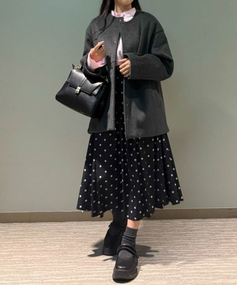 [期間限定価格]le.coeur blanc  ニットビーバーノーカラーミドルコート レディース商品画像-2