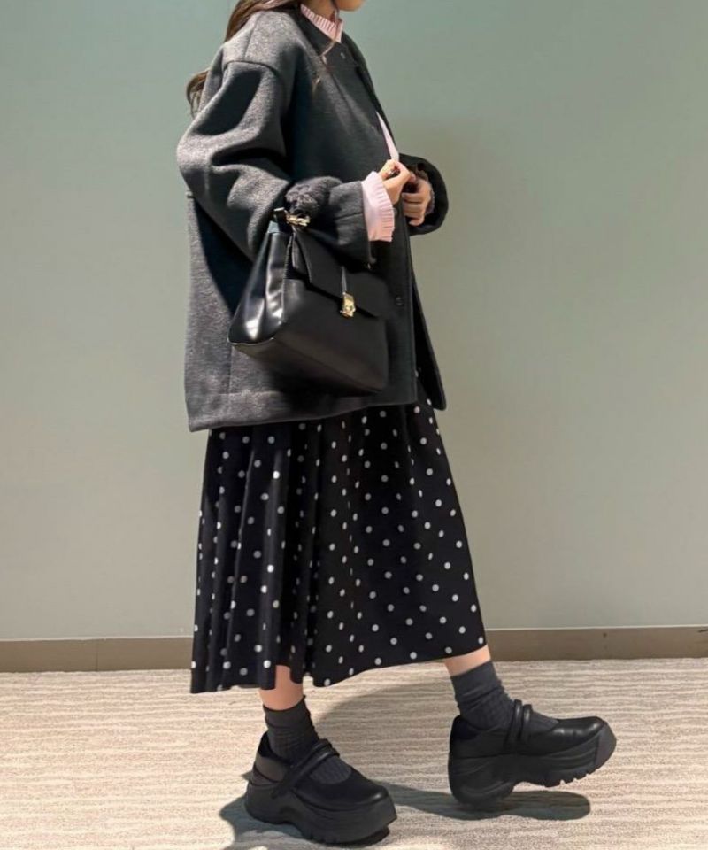 [期間限定価格]le.coeur blanc  ニットビーバーノーカラーミドルコート レディース商品画像-8