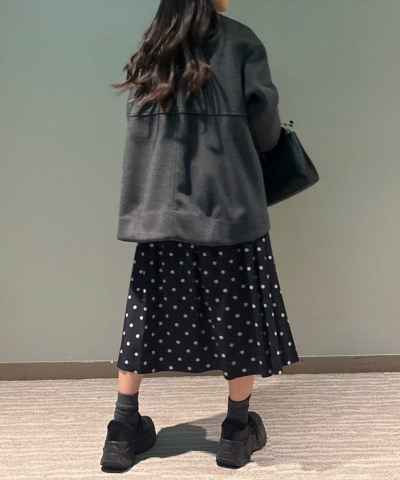 le.coeur blanc  ニットビーバーノーカラーミドルコート レディース商品画像-9