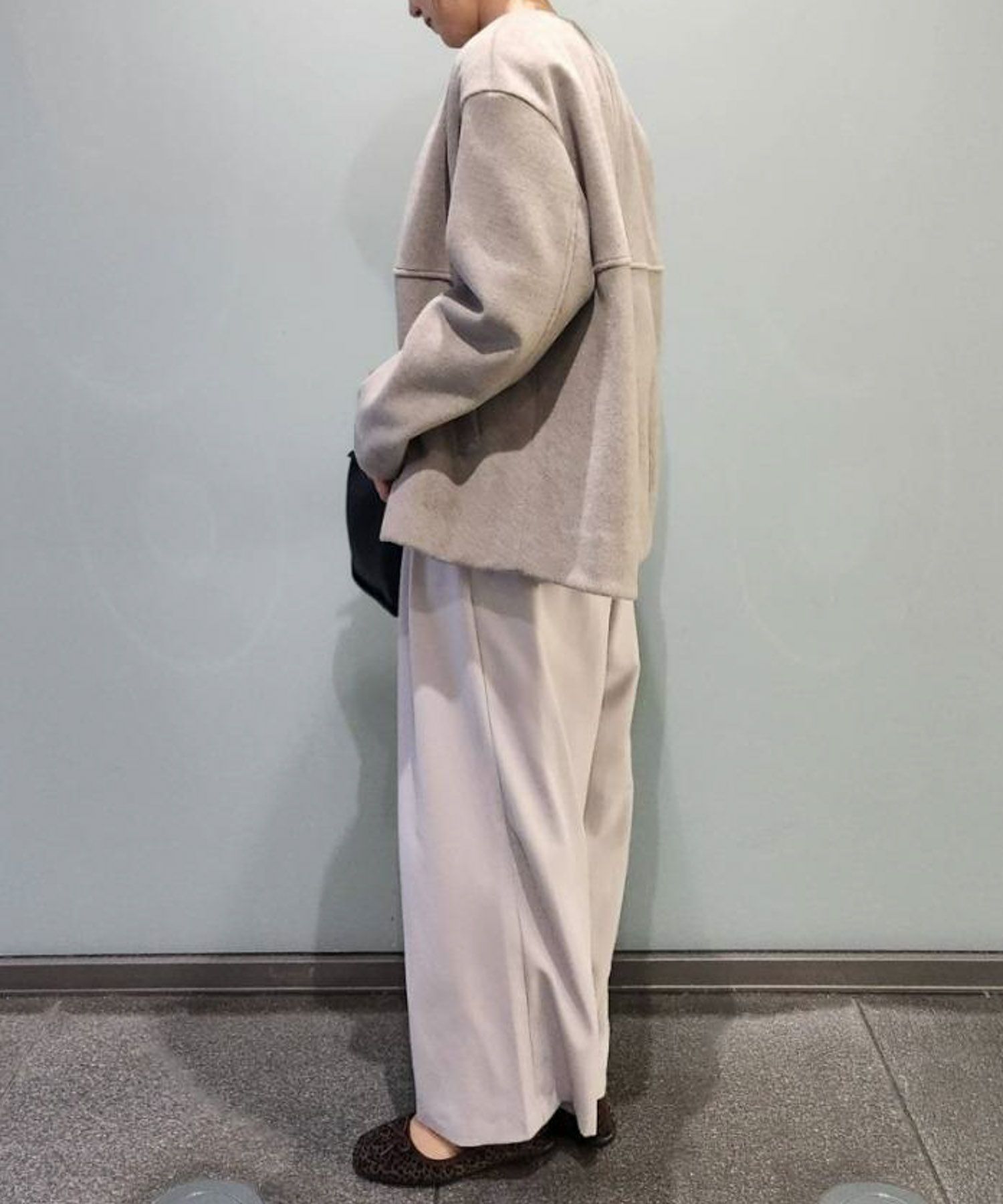 le.coeur blanc  ニットビーバーノーカラーミドルコート レディース商品サムネイル-10