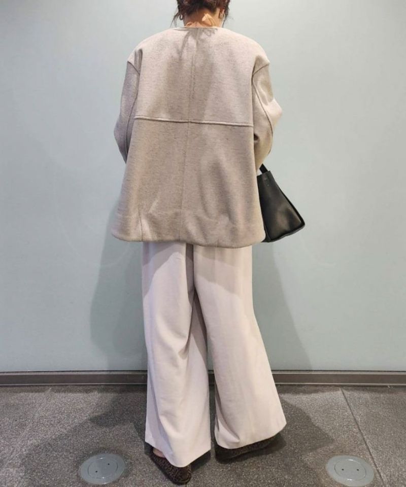 [期間限定価格]le.coeur blanc  ニットビーバーノーカラーミドルコート レディース商品画像-11