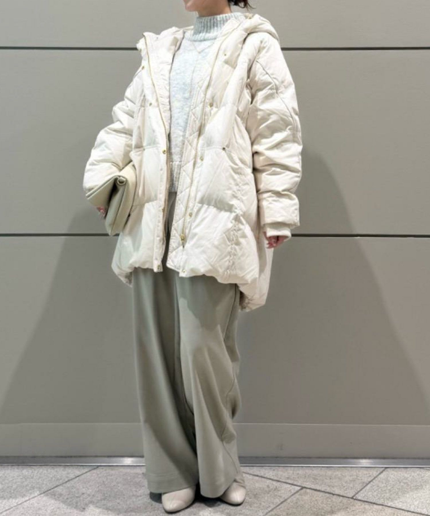 le.coeur blanc ストレッチフードミドルダウン レディース