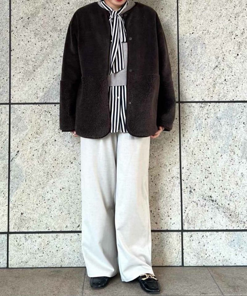 le.coeur blanc リバーシブルフェイクムートンコート レディース商品画像-7