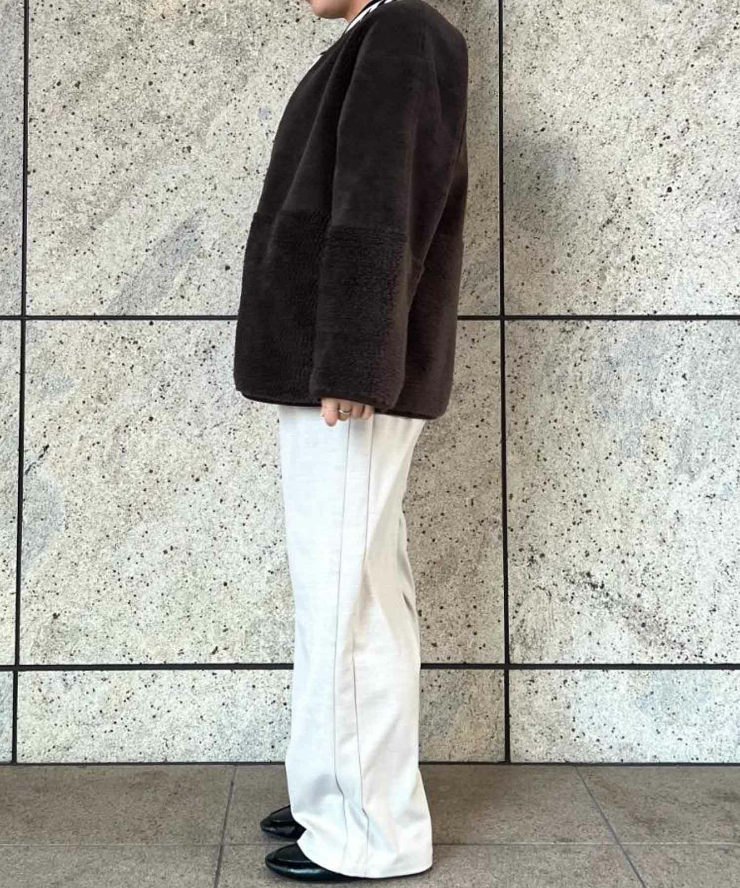 le.coeur blanc リバーシブルフェイクムートンコート レディース