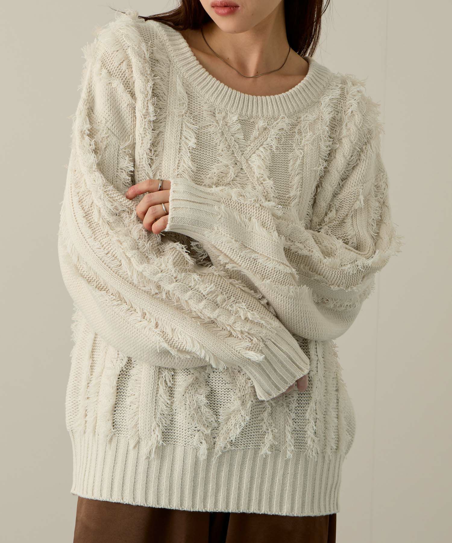 NAVY  フリンジニットプルオーバー レディース商品サムネイル-8