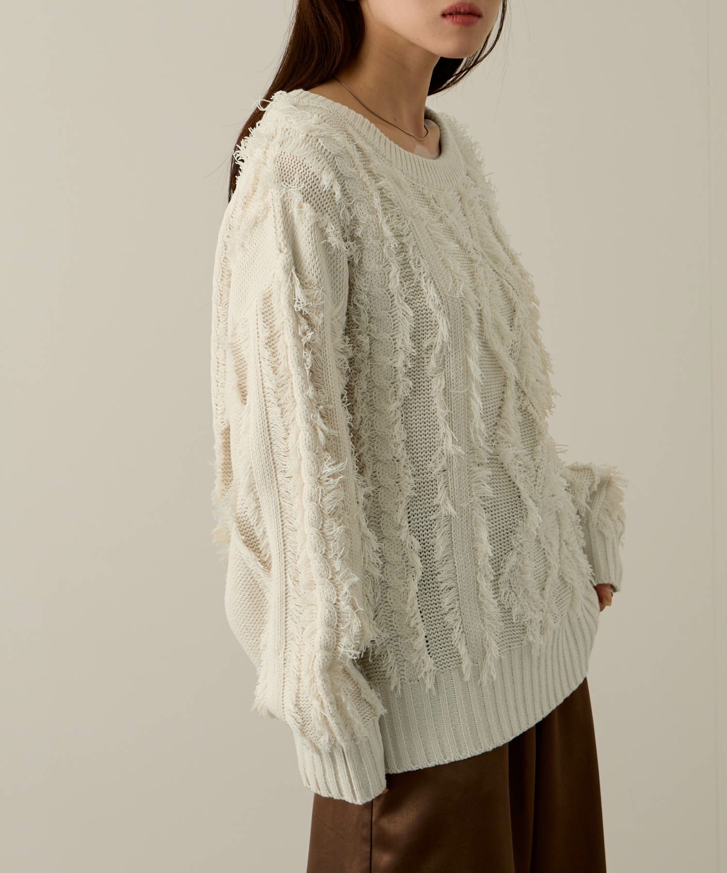 NAVY  フリンジニットプルオーバー レディース商品サムネイル-9