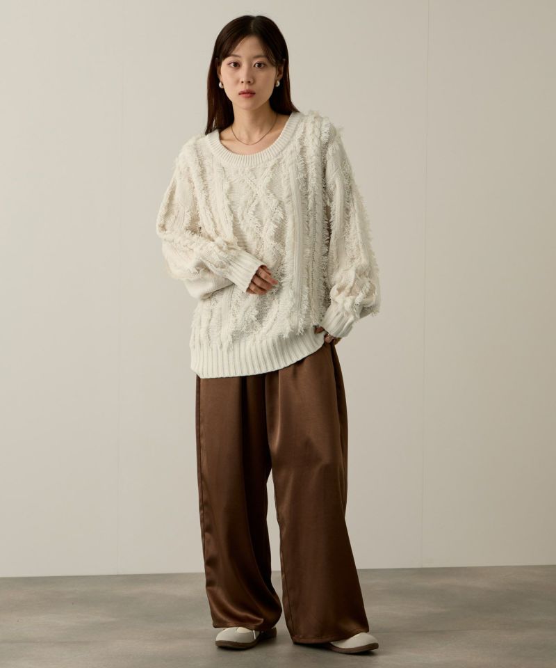 NAVY  フリンジニットプルオーバー レディース商品画像-11