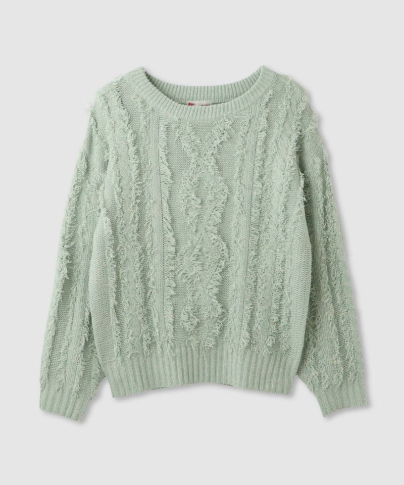 NAVY  フリンジニットプルオーバー レディース商品画像-13