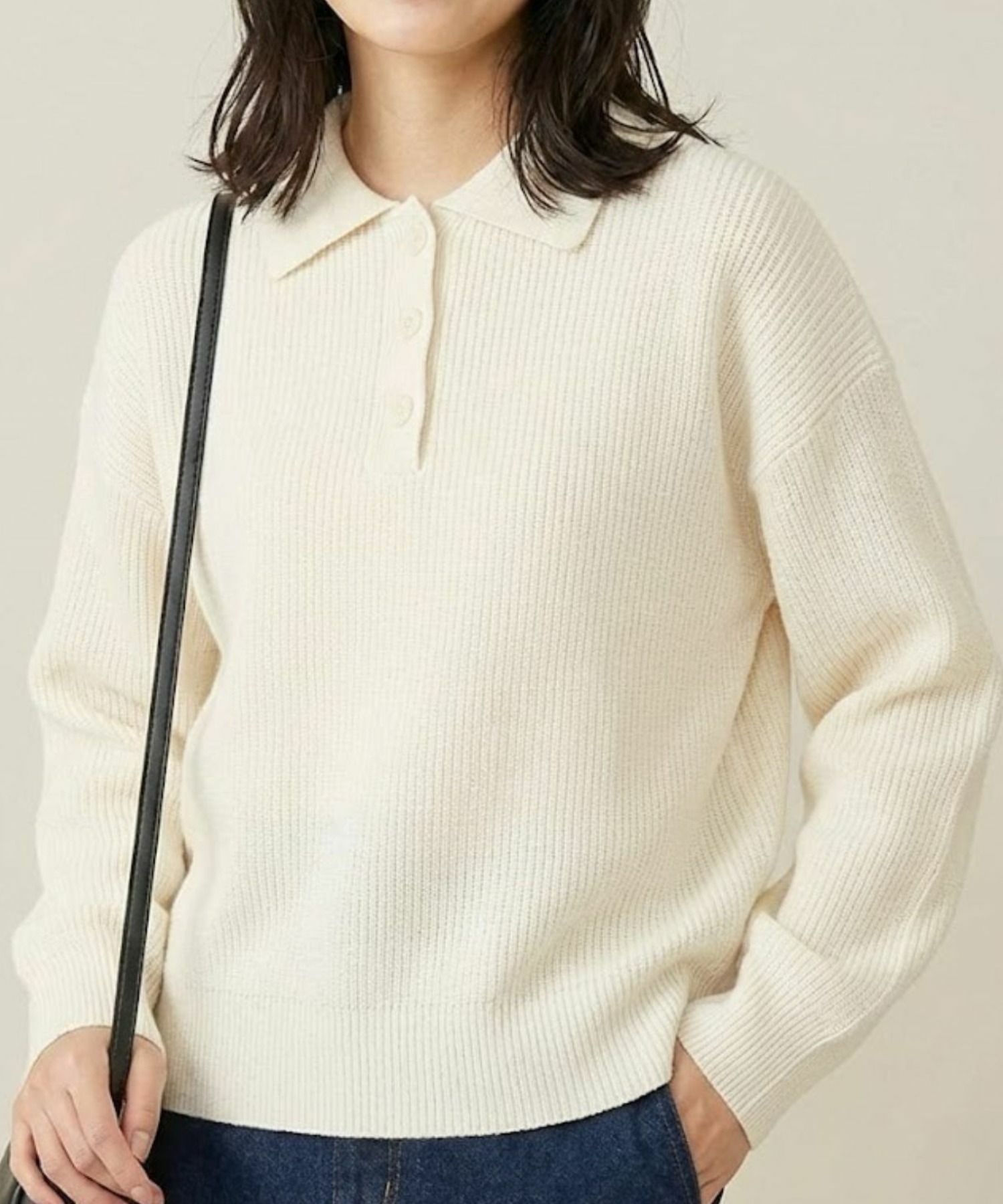 NAVY  襟付きポロニットプルオーバー レディース商品サムネイル-5