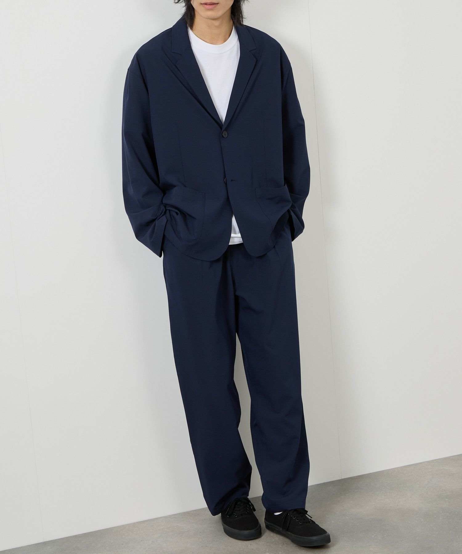 URBAN COLLECTION  ポリリップストップ テーラードジャケット＆イージーパンツ セットアップ メンズ商品サムネイル-1