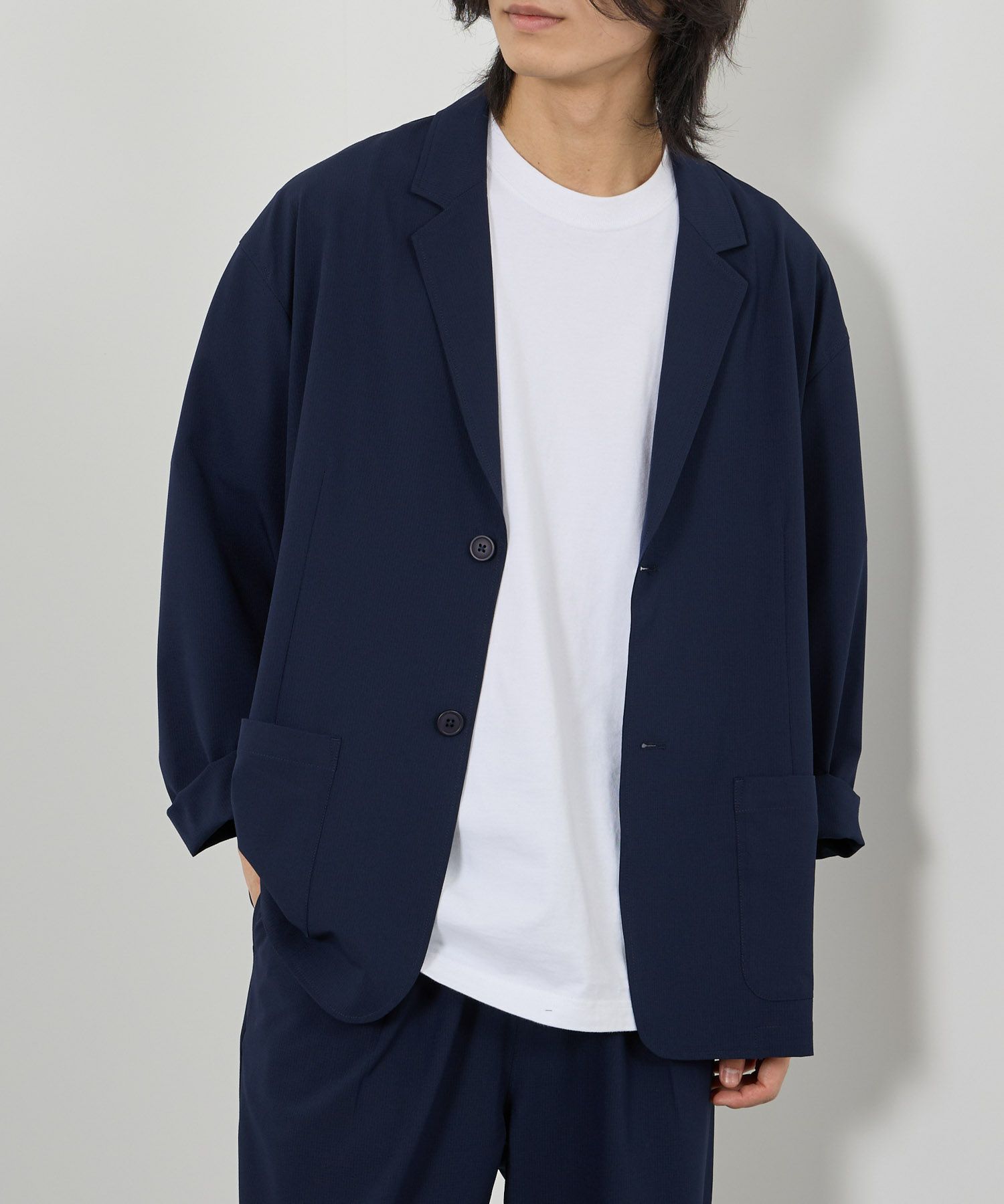 URBAN COLLECTION  ポリリップストップ テーラードジャケット＆イージーパンツ セットアップ メンズ商品サムネイル-5