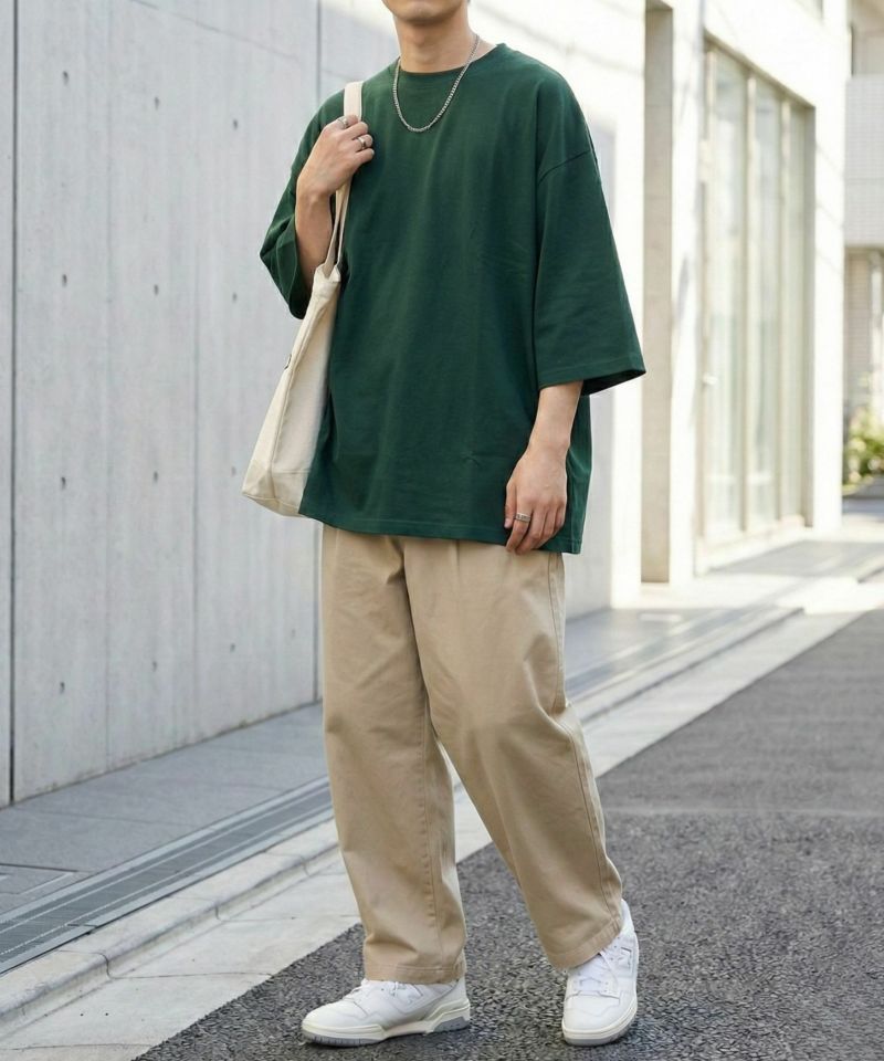 NAVY  BCIコットン リラックスフィット 7分袖Tシャツ メンズ商品画像-8