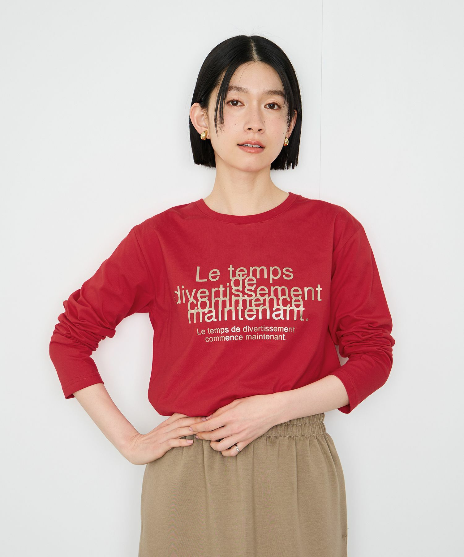 Idnes Le temps 箔プリントロンT レディース メール便 対応商品