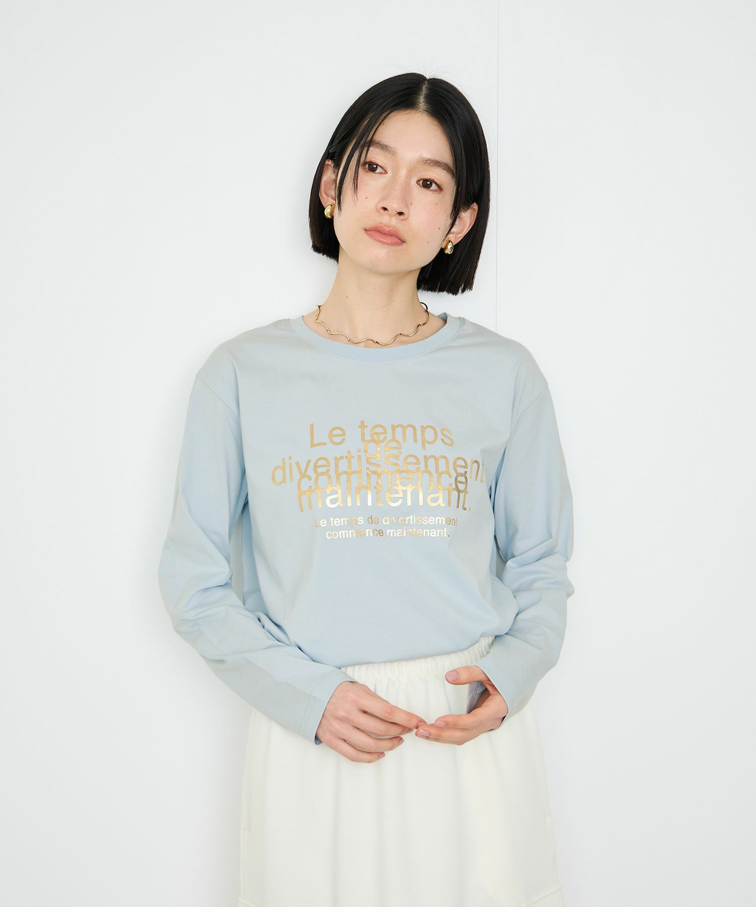 Idnes Le temps 箔プリントロンT レディース メール便 対応商品