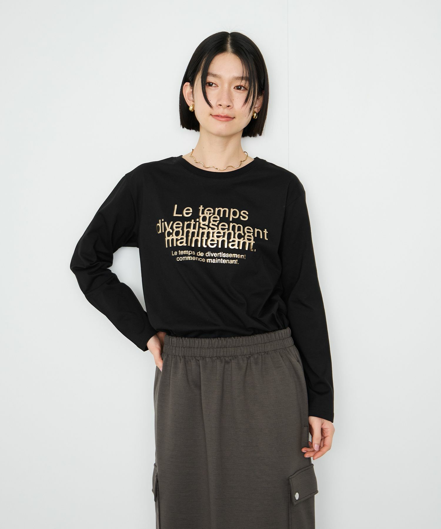 Idnes  Le temps 箔プリントロンT レディース メール便 対応商品商品サムネイル-5