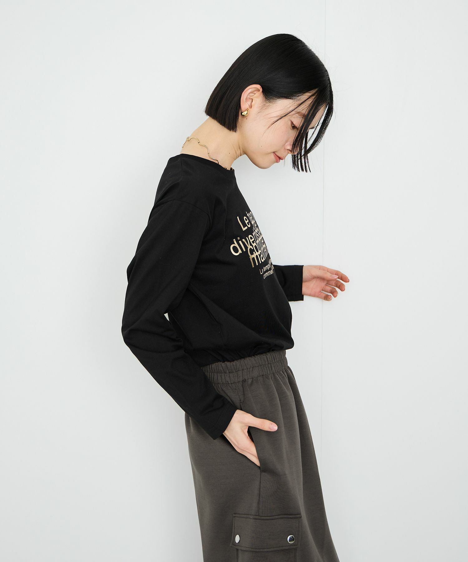 Idnes  Le temps 箔プリントロンT レディース メール便 対応商品商品サムネイル-6