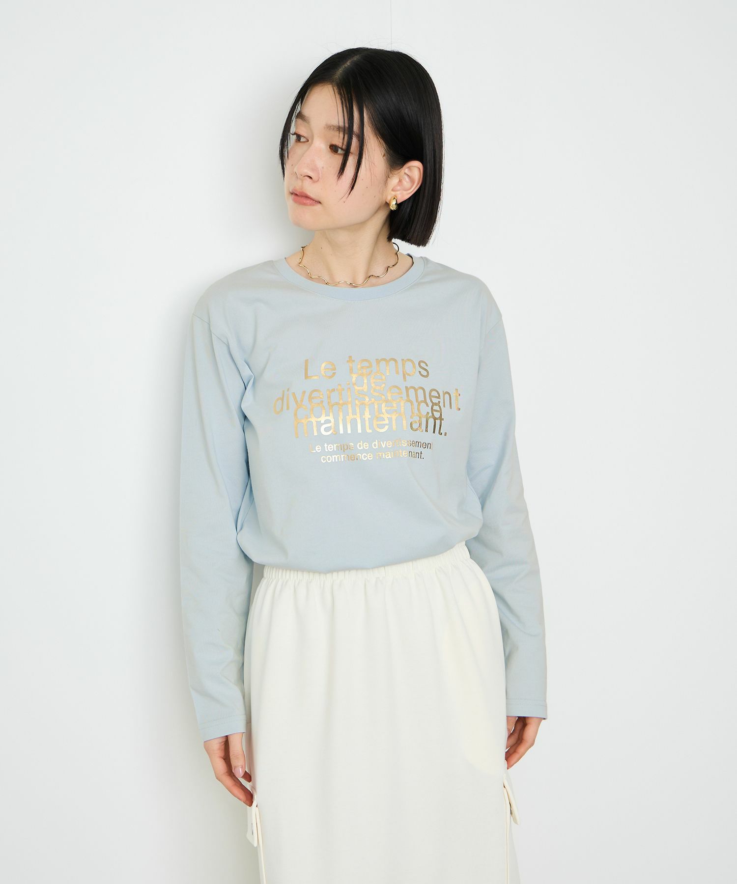 Idnes Le temps 箔プリントロンT レディース メール便 対応商品