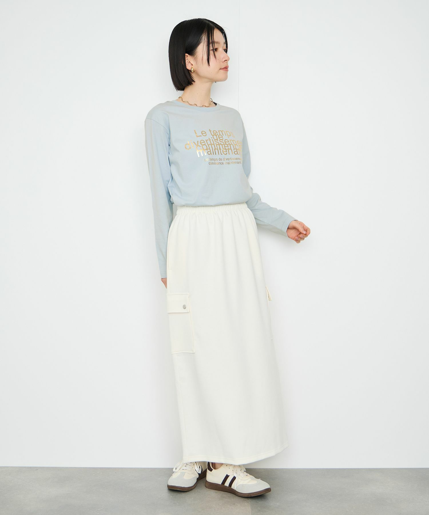 Idnes Le temps 箔プリントロンT レディース メール便 対応商品