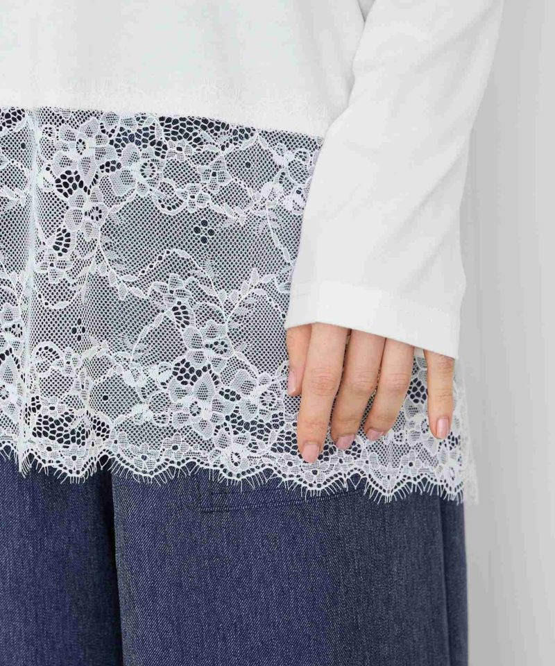 Idnes  レースコンビカットソー レディース メール便 対応商品商品画像-6