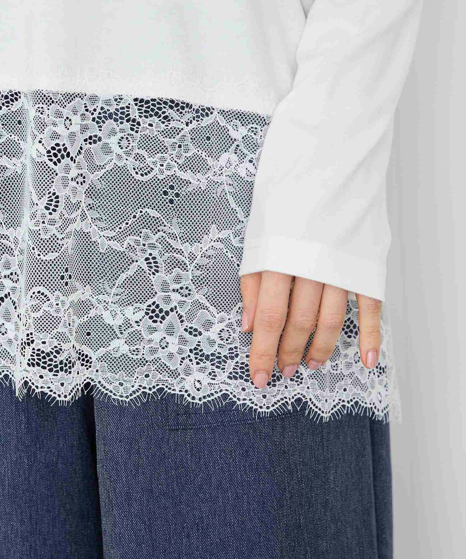 Idnes レースコンビカットソー レディース メール便 対応商品